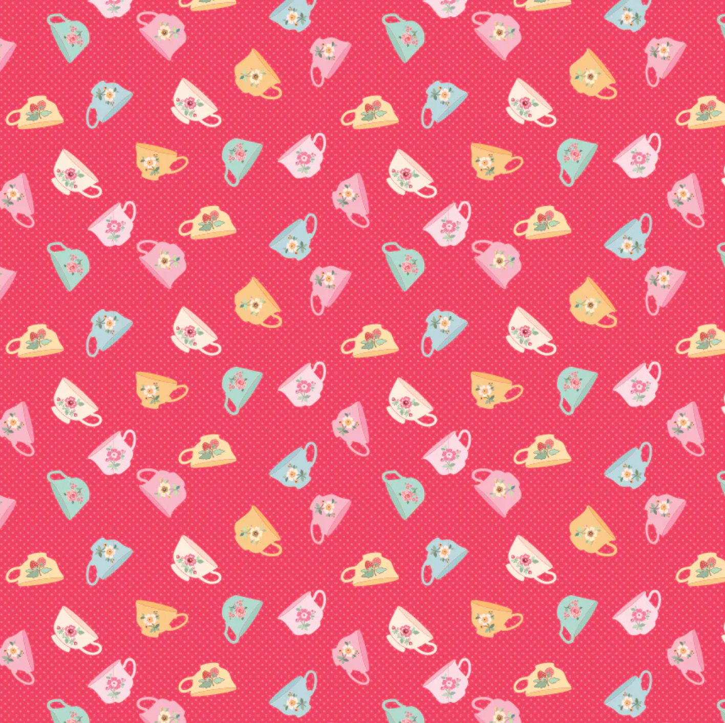 Rosy Cheeks Fabric by Poppie Cotton, Good Morning Red, RC25254 - Good Vibes Quilt Shop
