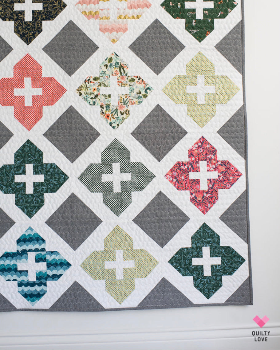 STAINED GLASS WINDOWS Quilty Love Pattern by Emily Dennis #123 - Good Vibes Quilt Shop