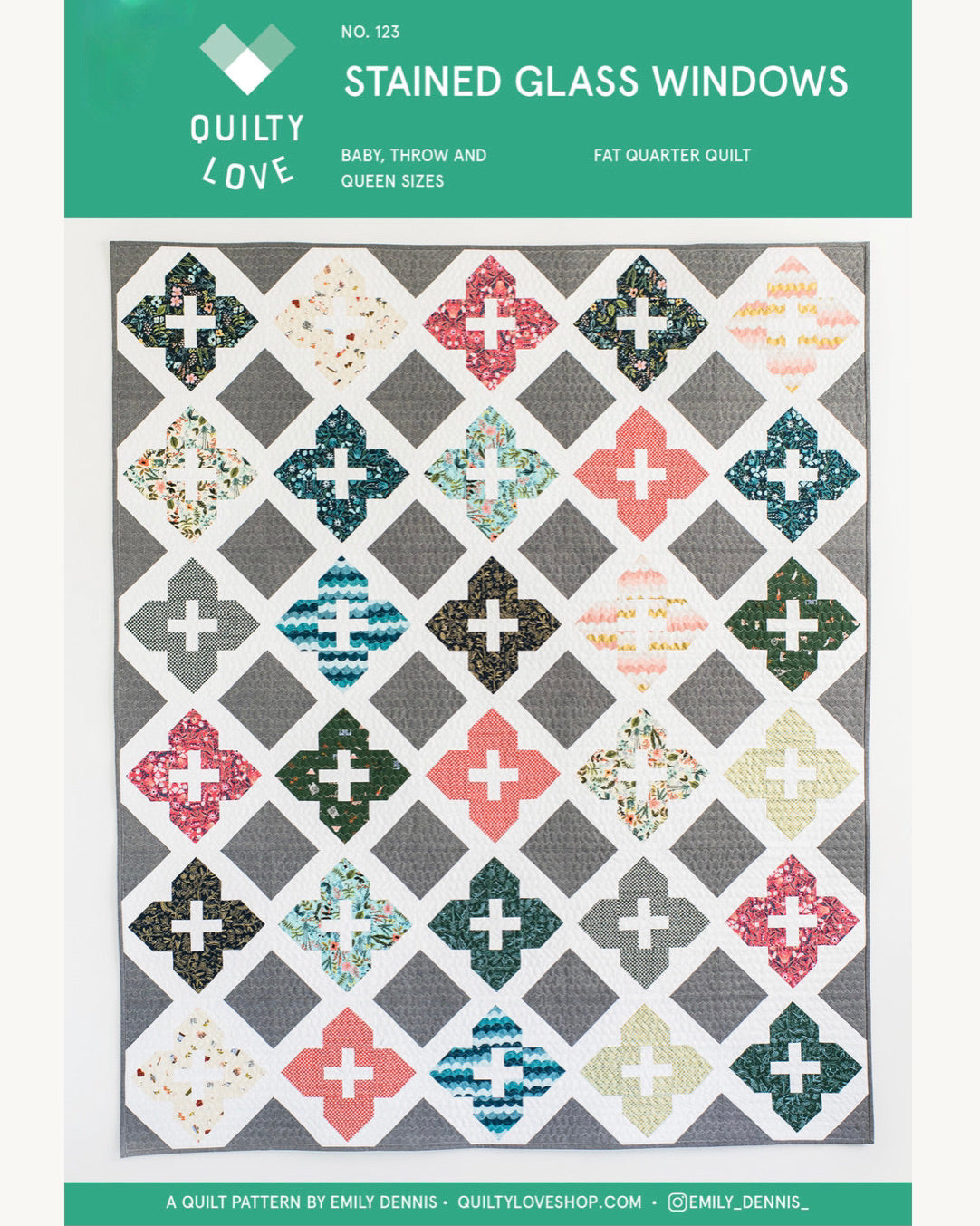 STAINED GLASS WINDOWS Quilty Love Pattern by Emily Dennis #123 - Good Vibes Quilt Shop