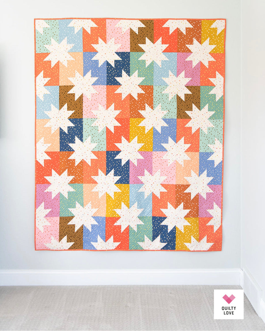 STAR POP Quilty Love Pattern Stash Friendly Quilt by Emily Dennis #141 - Good Vibes Quilt Shop