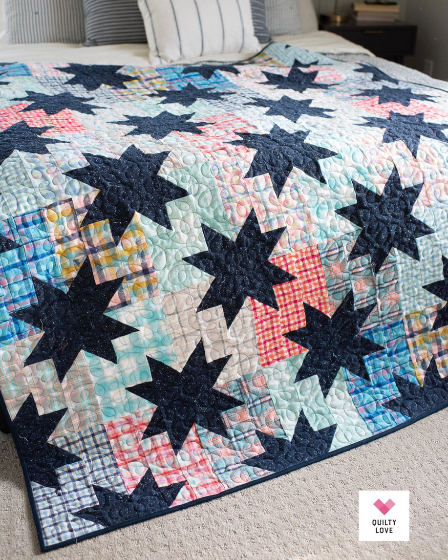 STAR POP Quilty Love Pattern Stash Friendly Quilt by Emily Dennis #141 - Good Vibes Quilt Shop