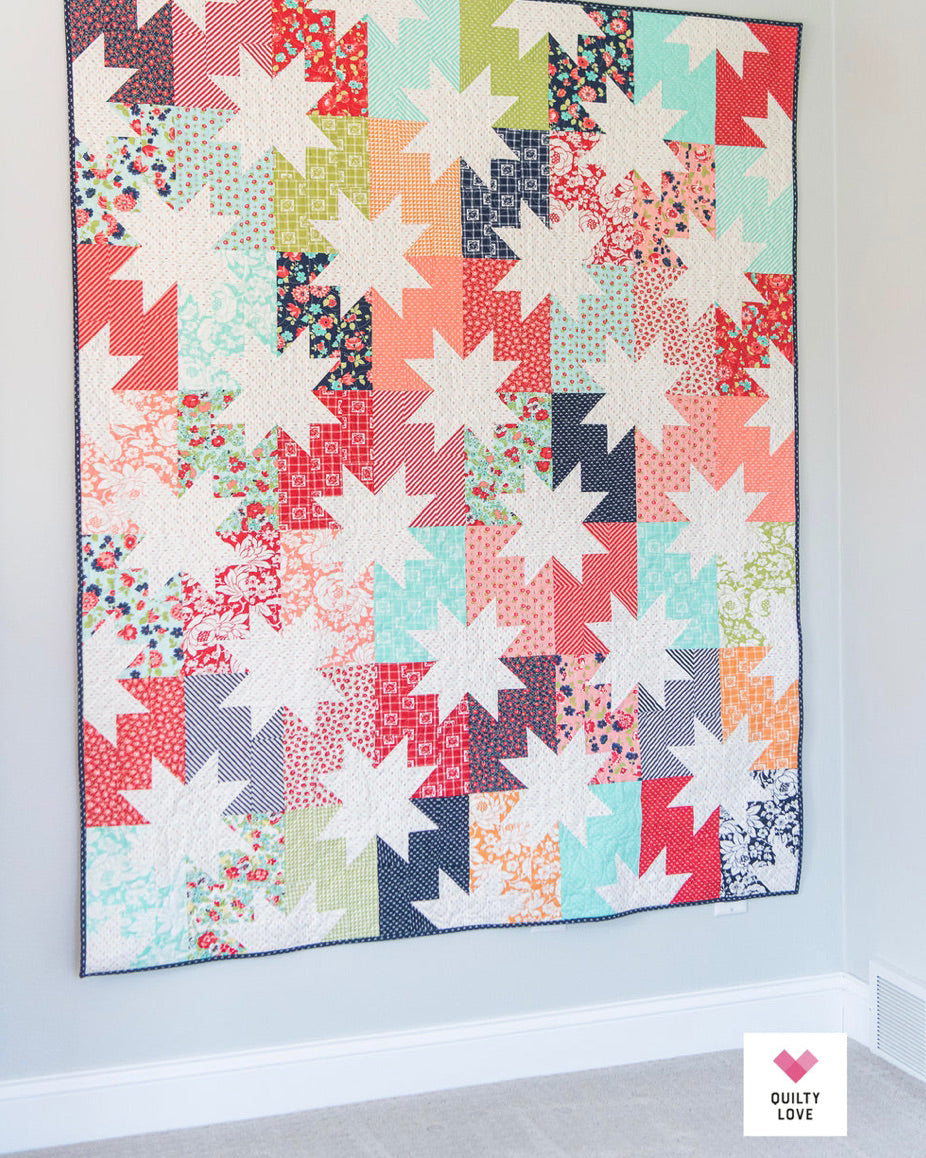 STAR POP Quilty Love Pattern Stash Friendly Quilt by Emily Dennis #141 - Good Vibes Quilt Shop