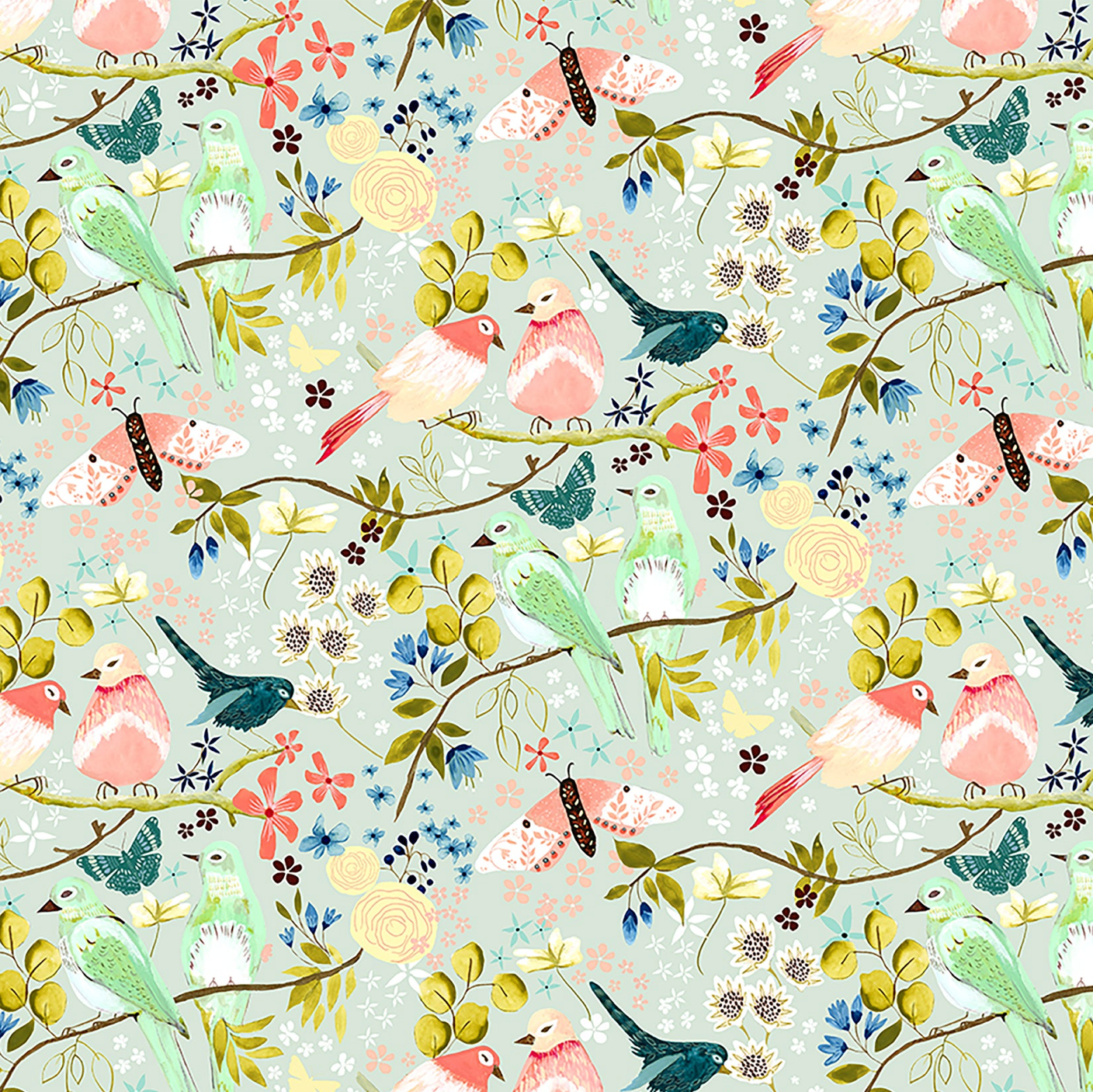 Serenity Blooms, Morning Song Grey, SR24502, sold by the 1/2 yard, *PREORDER - Good Vibes Quilt Shop