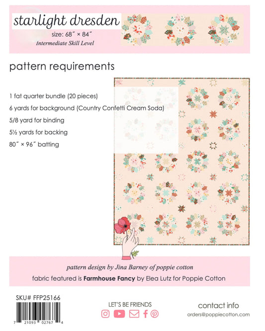Starlight Dresden Pattern for Farmhouse Fancy Fabric by Poppie Cotton, FFP25166