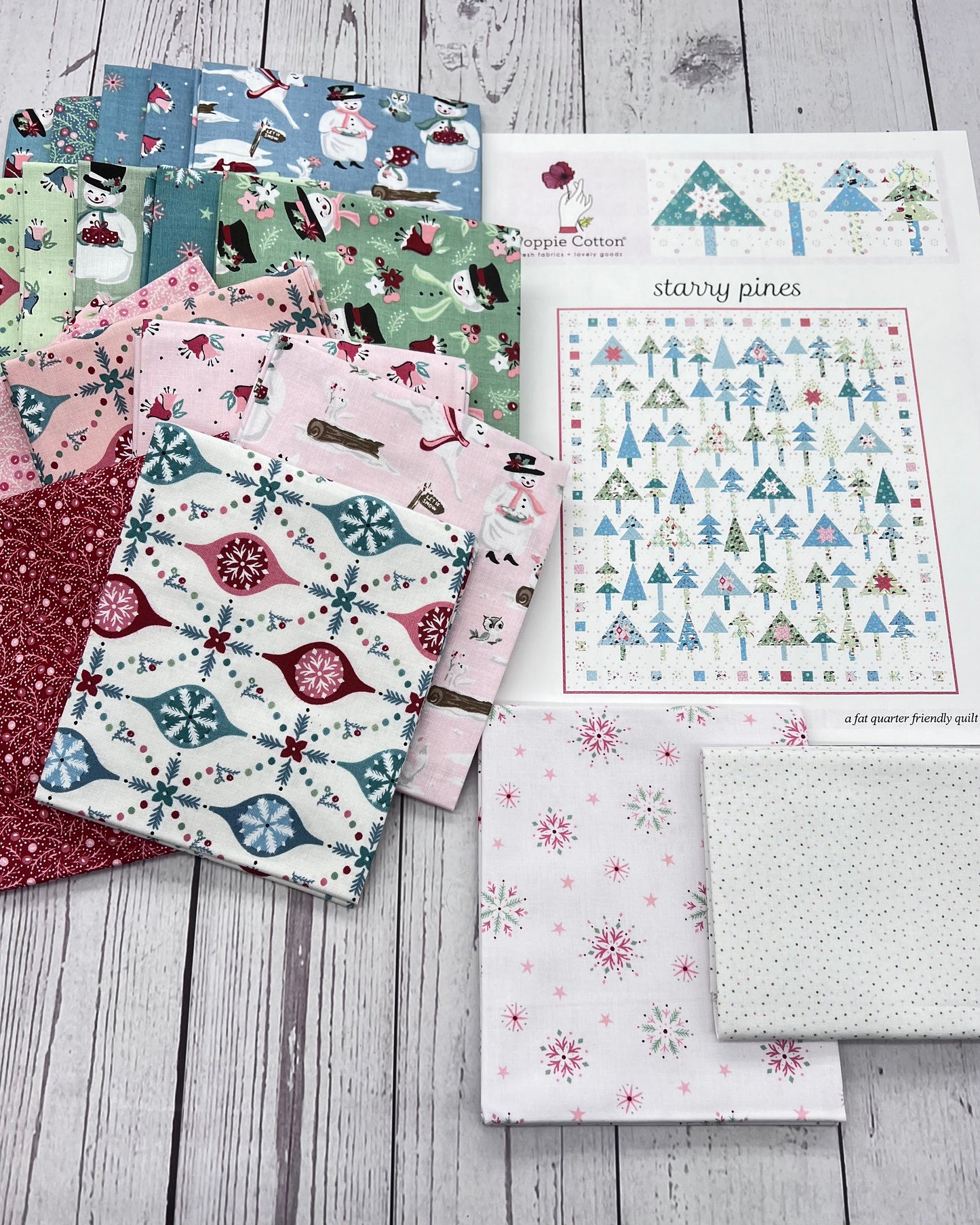 Starry Pines Quilt KIT: Includes Pattern & Frost and Flurry Fat Quarter Bundle - Good Vibes Quilt Shop