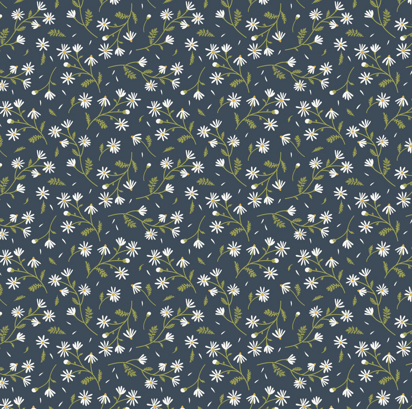 Sunshine & Chamomile, Chamomile, Navy, SC23514, sold by the 1/2 yard - Good Vibes Quilt Shop
