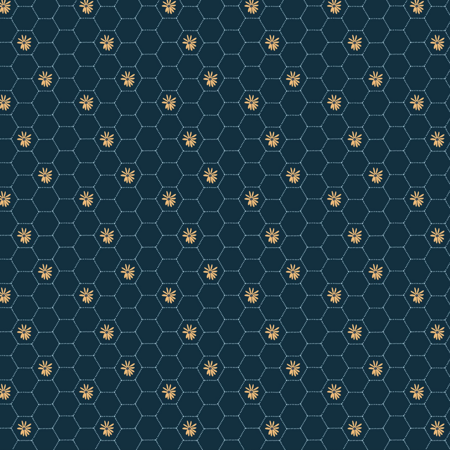 Sunshine & Chamomile, Honeycomb, Navy,SC23511, sold by the 1/2 yard - Good Vibes Quilt Shop