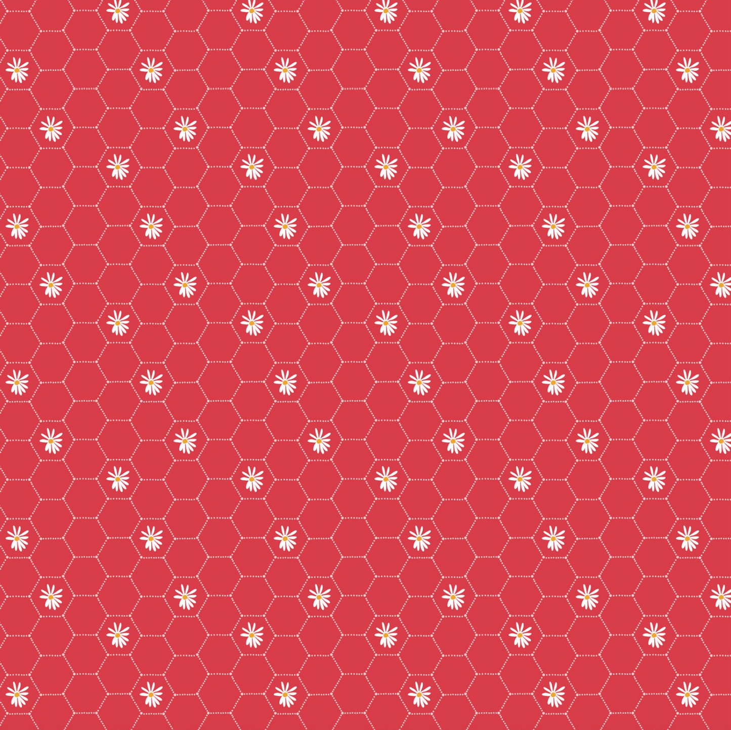 Sunshine & Chamomile, Honeycomb, Red, SC23509, sold by the 1/2 yard - Good Vibes Quilt Shop