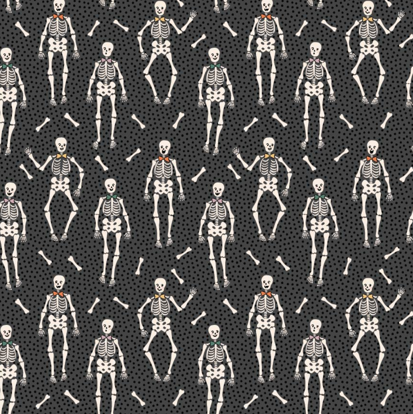 Sweet Tooth, Bones Black, ST24316, sold by the 1/2 yard, *PREORDER! - Good Vibes Quilt Shop