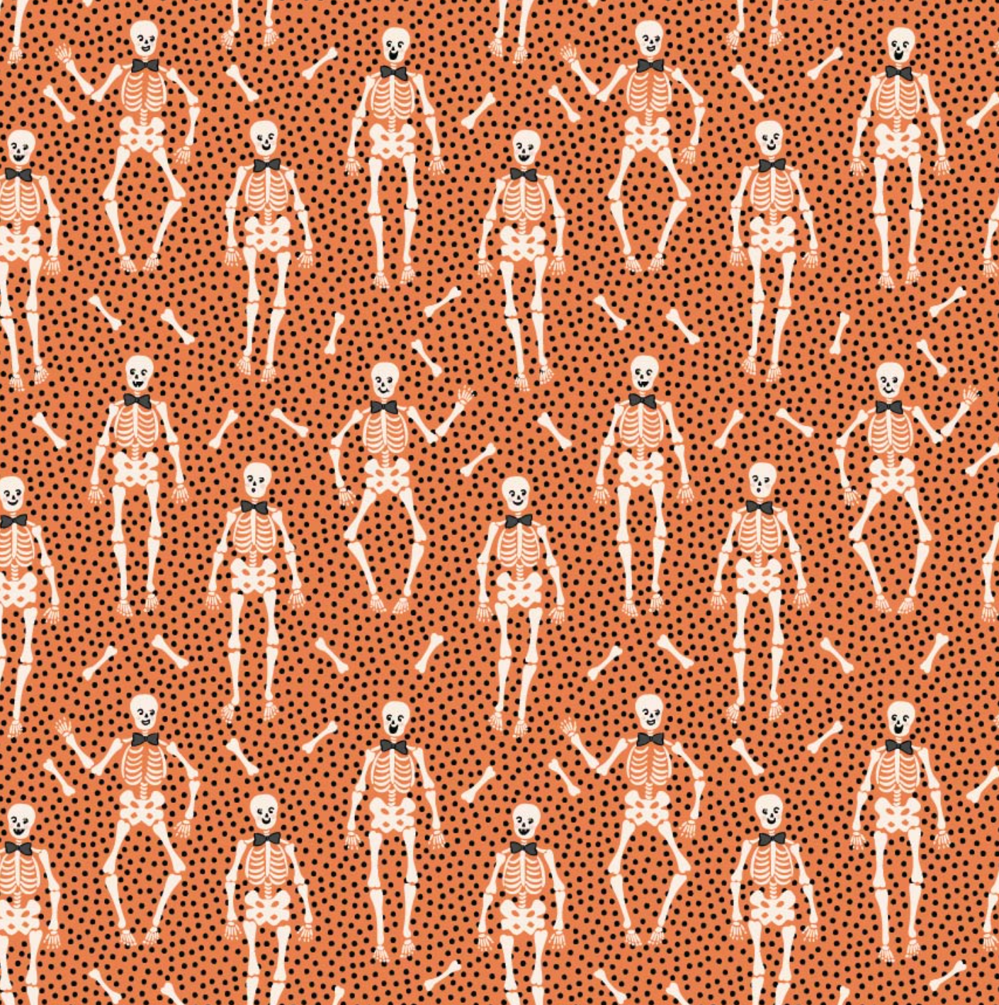 Sweet Tooth, Bones Orange, ST24315, sold by the 1/2 yard, *PREORDER! - Good Vibes Quilt Shop
