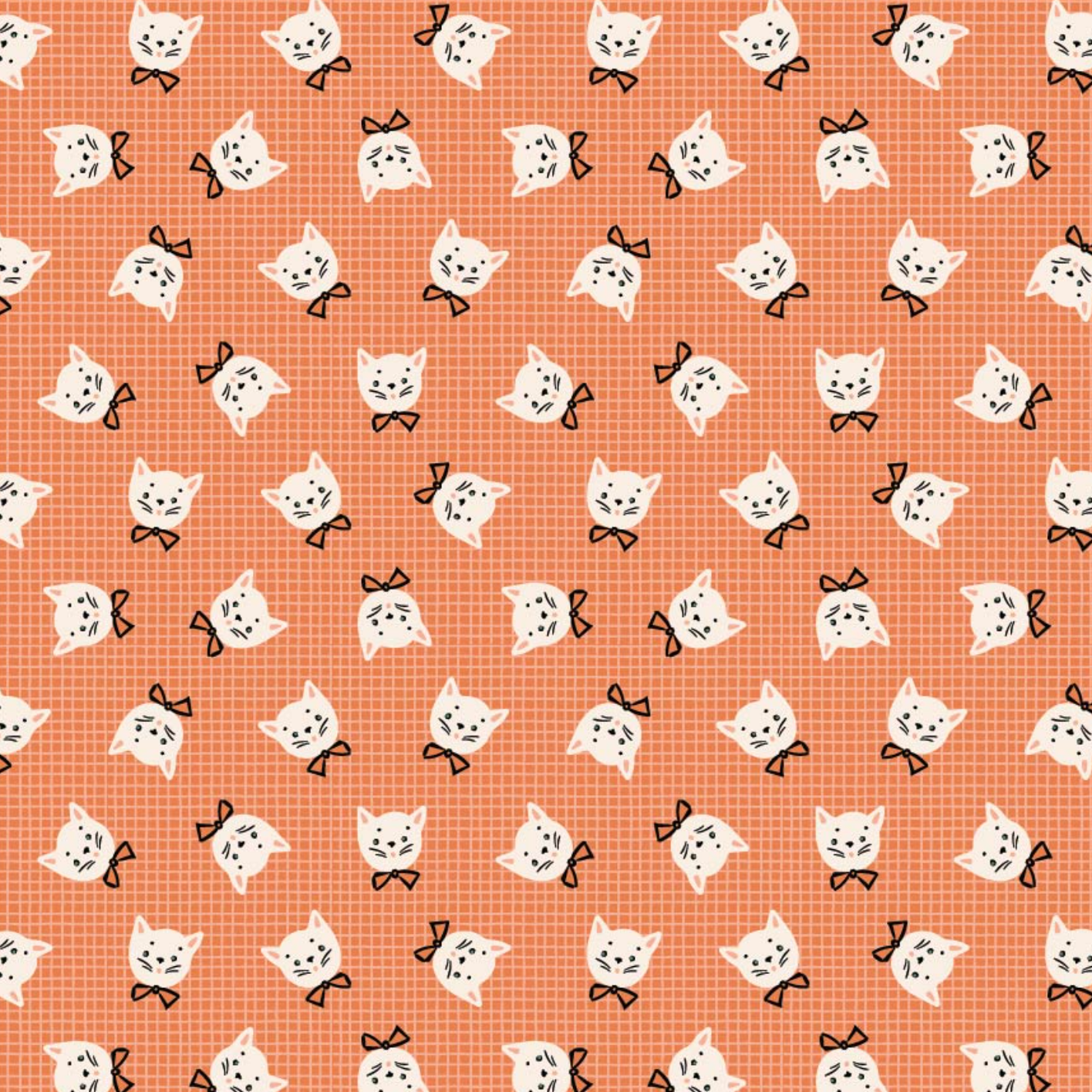 Sweet Tooth, Kitty Box Orange, ST24309, sold by the 1/2 yard, *PREORDER! - Good Vibes Quilt Shop