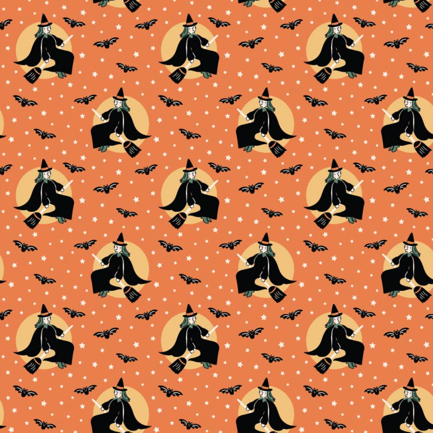 Sweet Tooth, Little Witch Orange, ST24318, sold by the 1/2 yard, *PREORDER! - Good Vibes Quilt Shop