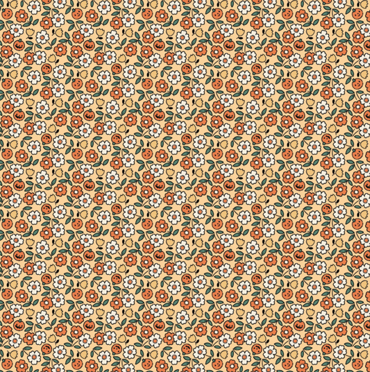 Sweet Tooth, Pumpkin Blossoms Yellow, ST24321, sold by the 1/2 yard, *PREORDER! - Good Vibes Quilt Shop