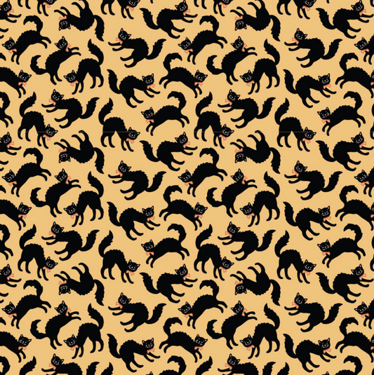 Sweet Tooth, Scaredy Cat Yellow, ST24302, sold by the 1/2 yard, *PREORDER! - Good Vibes Quilt Shop