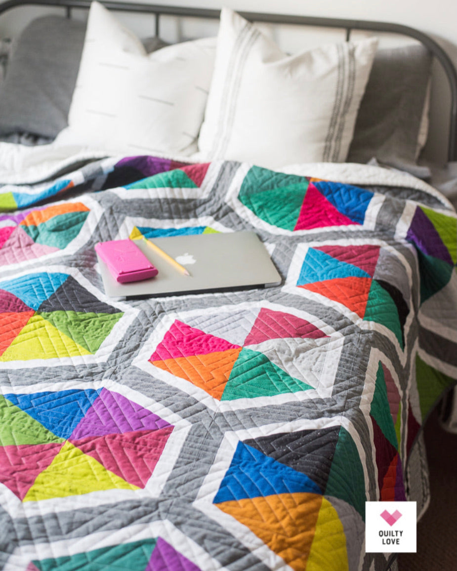 TRIANGLE HEXIES Quilty Love Pattern by Emily Dennis #103 - Good Vibes Quilt Shop