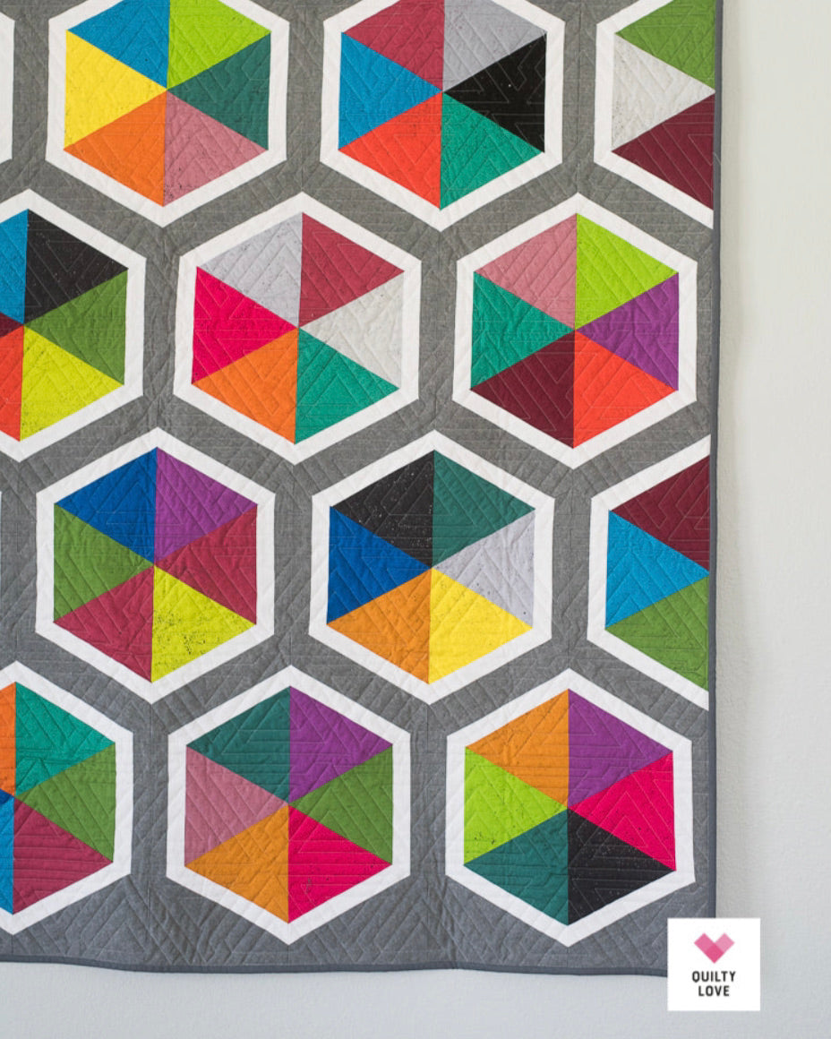 TRIANGLE HEXIES Quilty Love Pattern by Emily Dennis #103 - Good Vibes Quilt Shop