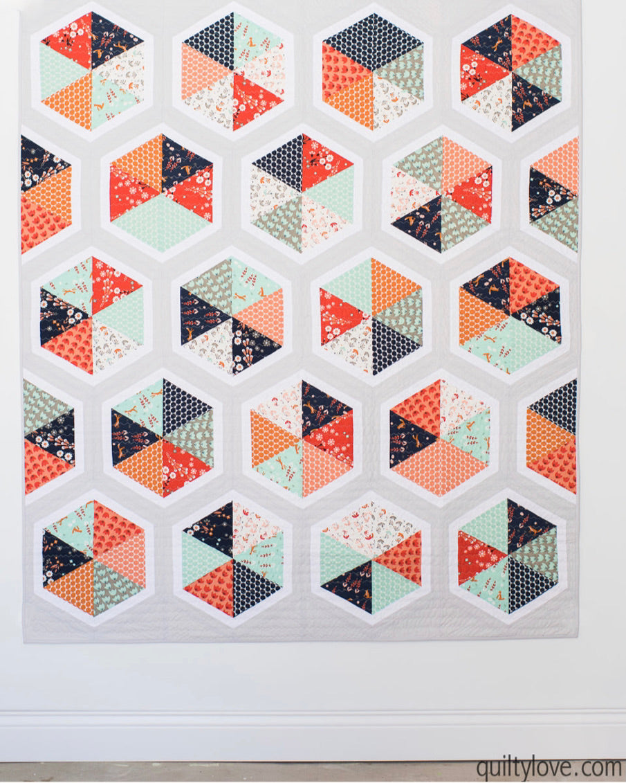 TRIANGLE HEXIES Quilty Love Pattern by Emily Dennis #103 - Good Vibes Quilt Shop