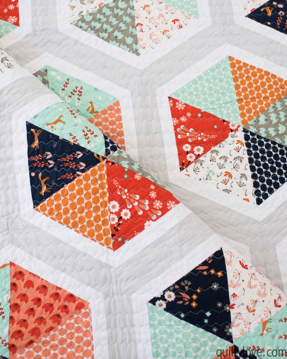 TRIANGLE HEXIES Quilty Love Pattern by Emily Dennis #103 - Good Vibes Quilt Shop