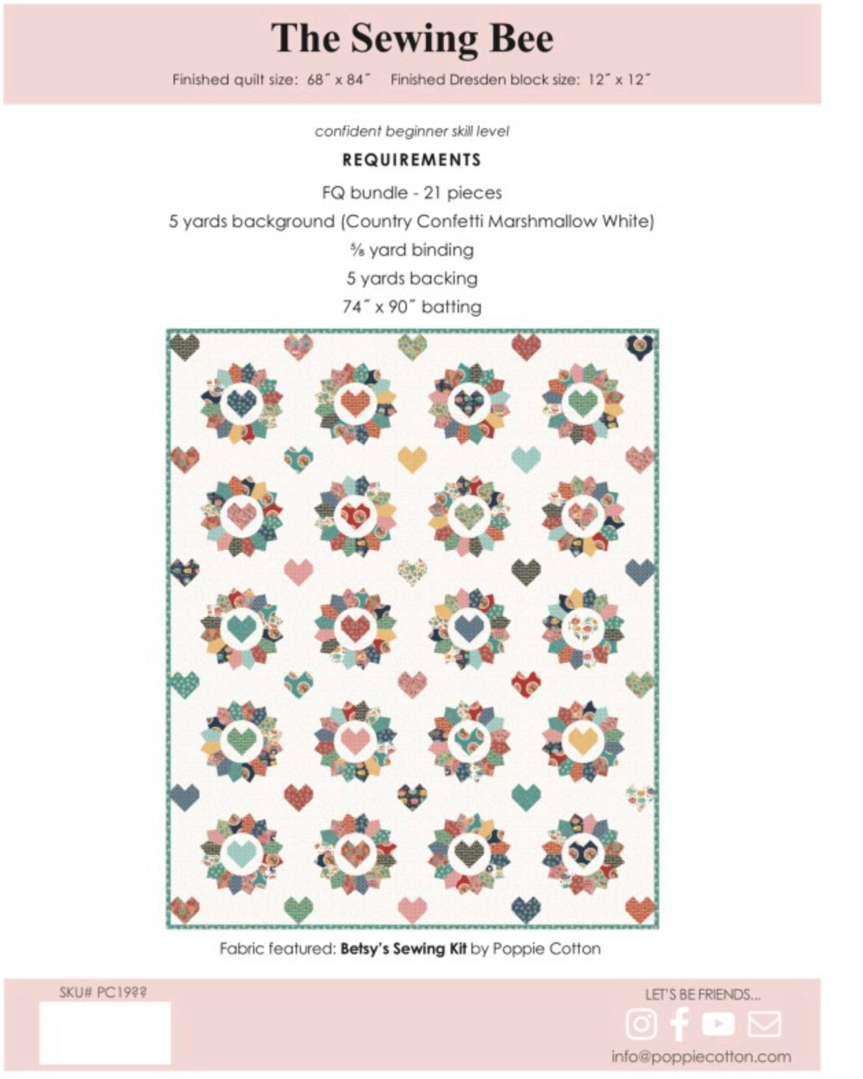 The Sewing Bee Pattern, for the Betsy's Sewing Kit Collection - Good Vibes Quilt Shop
