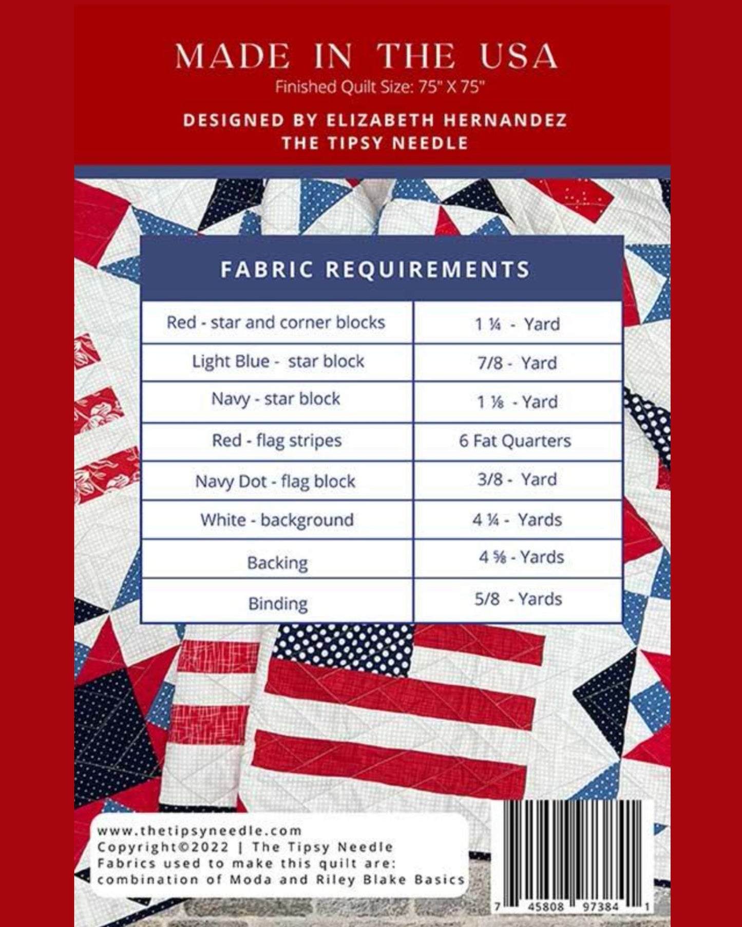 Made In The USA Quilt Pattern, The Tipsy Needle, TTN 112 - Good Vibes Quilt Shop