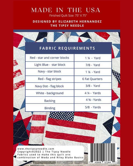 Made In The USA Quilt Pattern, The Tipsy Needle, TTN 112 - Good Vibes Quilt Shop