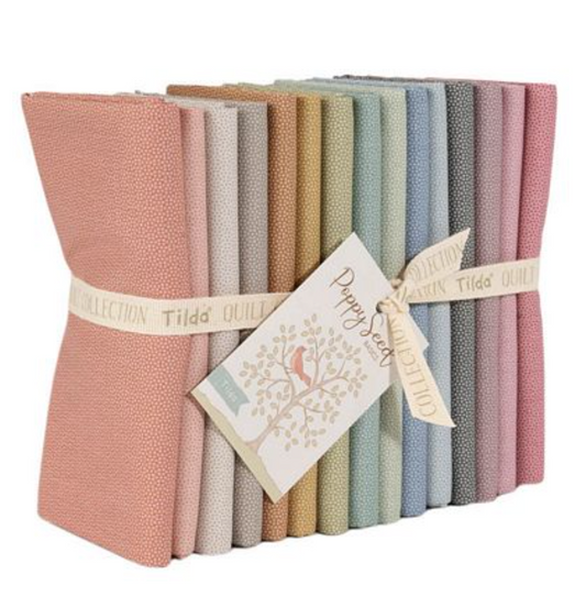 Poppy Seed Basics by Tilda Fabrics, Fat Quarter Bundle of 15 different fabrics