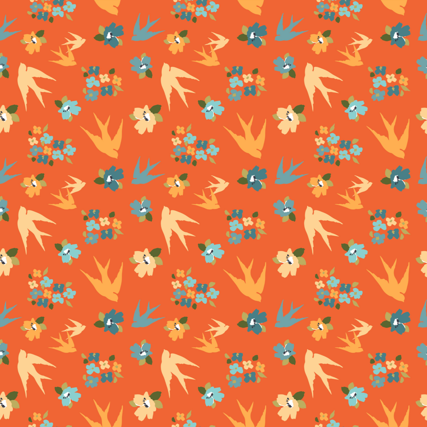 Treasured Threads TT23703 Swallow Tail Orange, sold by 1/2 yard - Good Vibes Quilt Shop