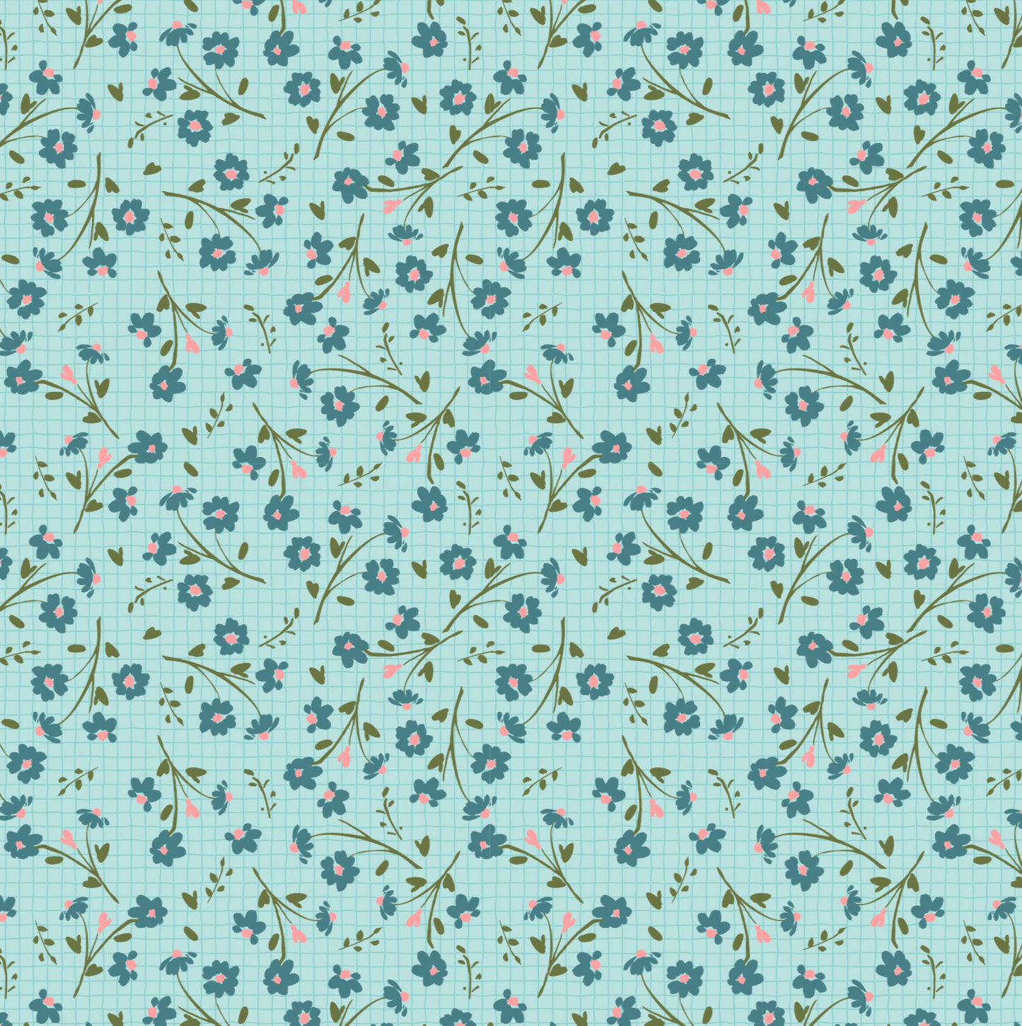Treasured Threads TT23705 Dottie Teal, sold by 1/2 yard - Good Vibes Quilt Shop