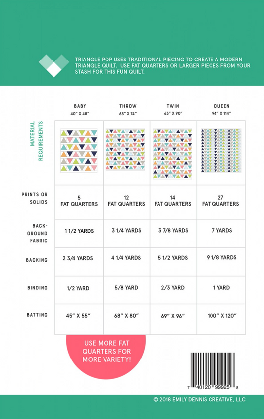 TRIANGLE POP Quilty Love Pattern by Emily Dennis #109 - Good Vibes Quilt Shop