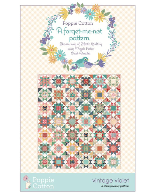 Vintage Violet Quilt, from the Forget Me Not Collection, a STASH BUSTER PATTERN! - Good Vibes Quilt Shop