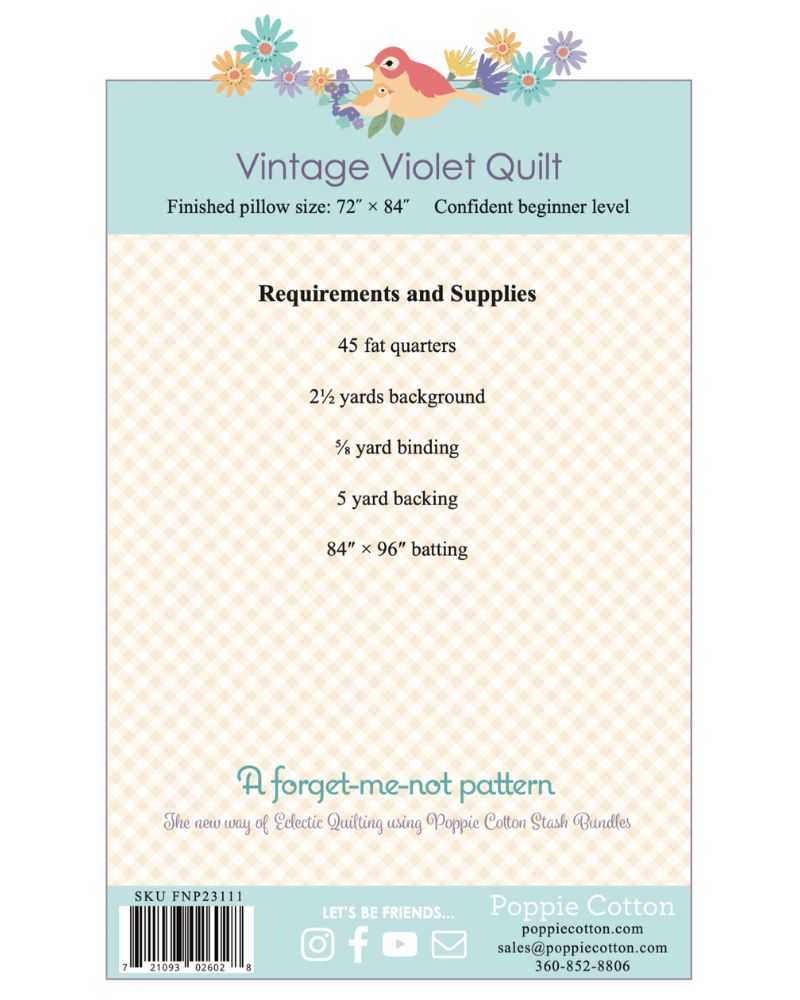 Vintage Violet Quilt, from the Forget Me Not Collection, a STASH BUSTER PATTERN! - Good Vibes Quilt Shop