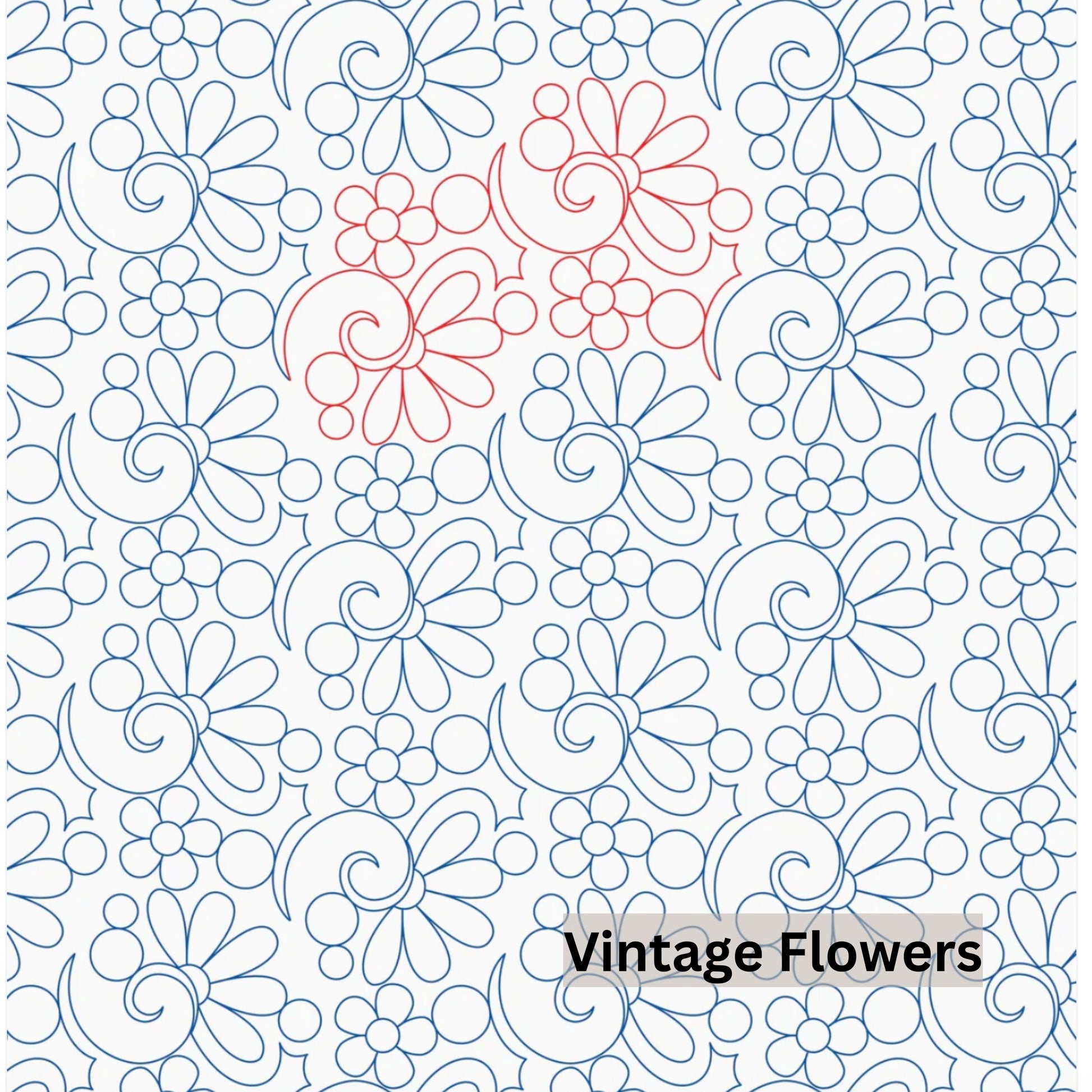 Flowers and Feathers Patterns Pantograph Patterns for Edge to Edge for Longarm Quilting - Good Vibes Quilt Shop