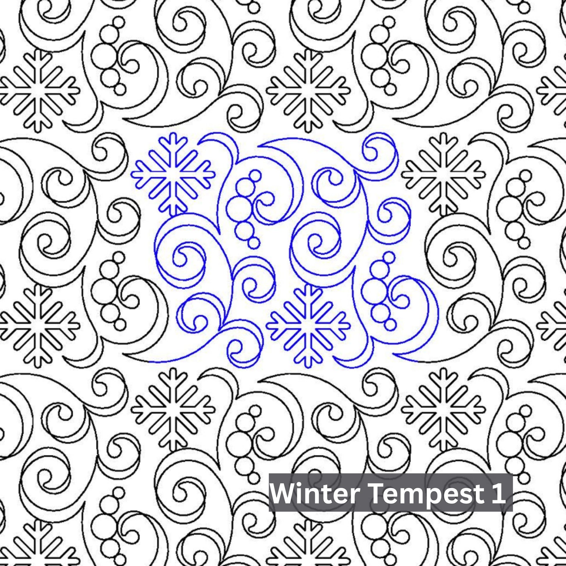 Christmas and Winter Snow Patterns Pantograph Patterns for Edge to Edge for Longarm Quilting - Good Vibes Quilt Shop
