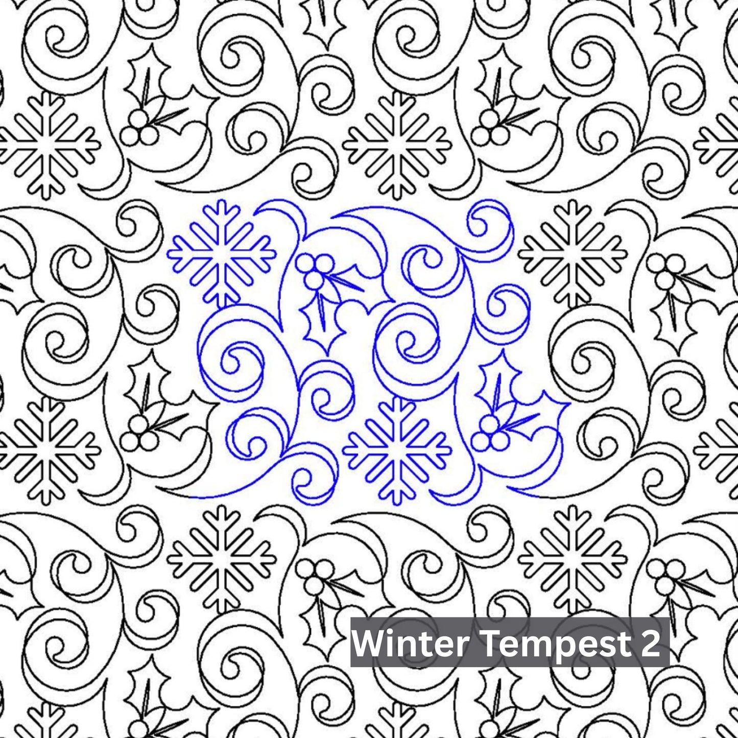 Christmas and Winter Snow Patterns Pantograph Patterns for Edge to Edge for Longarm Quilting - Good Vibes Quilt Shop