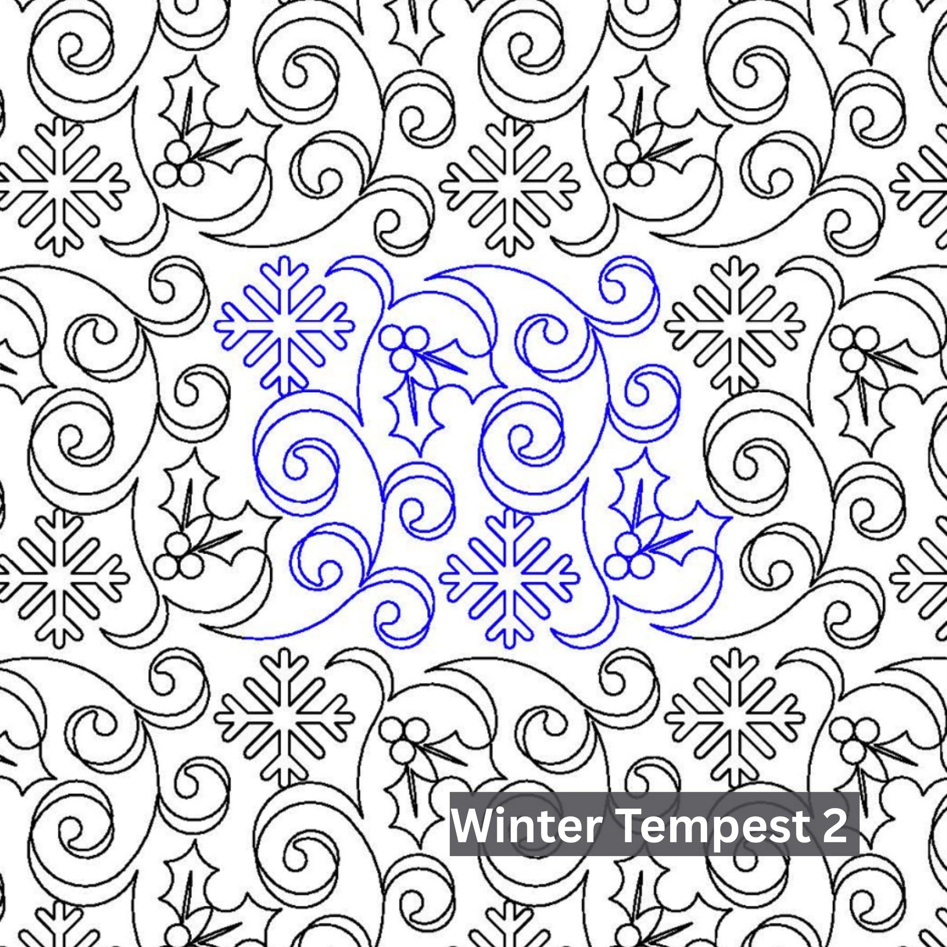 Christmas and Winter Snow Patterns Pantograph Patterns for Edge to Edge for Longarm Quilting - Good Vibes Quilt Shop