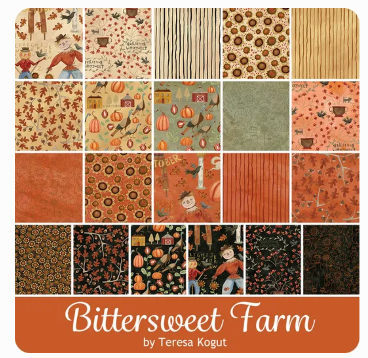 Bittersweet Farm fat quarter bundle by Teresa Kogut for Riley Blake Designs