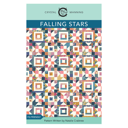 Falling Stars quilt pattern front cover by Crystal Manning, CMA 879
