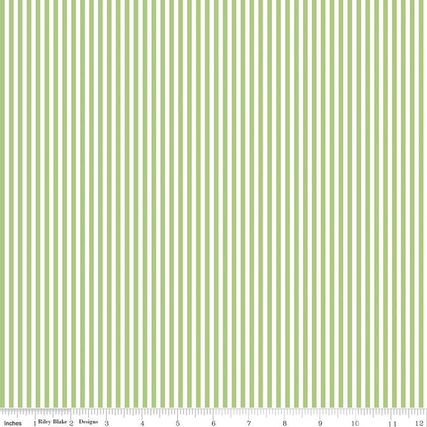 Riley Blake Designs 1/8 inch Stripe Green fabric C495-GREEN