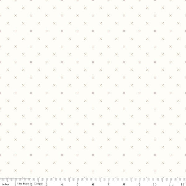 Bee Backgrounds Cross Stitch Brown fabric by Riley Blake Designs C6381-BROWN