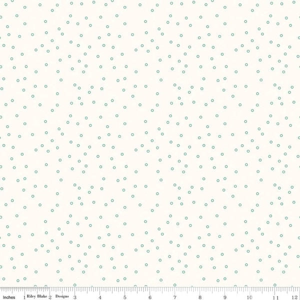 Bee Backgrounds Tiny Circles Sea Glass fabric by Riley Blake Designs C6384-SEAGLASS