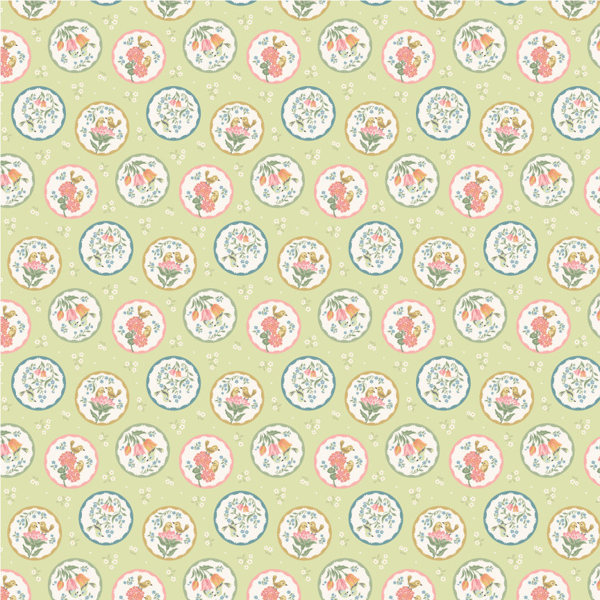 Singing Meadow Chirping Charmers Meadow fabric by Sheri McCulley for Poppie Cotton, SM271805.