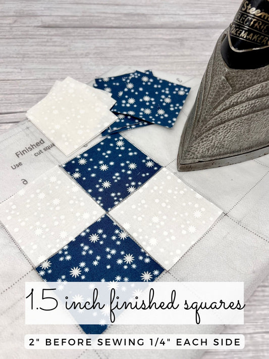Easy Piecing Grid System, 1.5 Inch FINISHED SQUARES - Good Vibes Quilt Shop