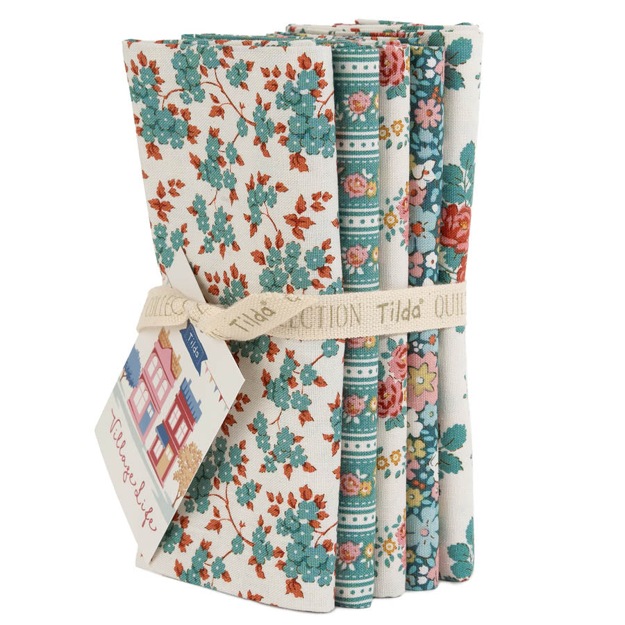 Village Life Fabric by Tilda | Fat Quarter Bundle 5 Pieces | TIL300275