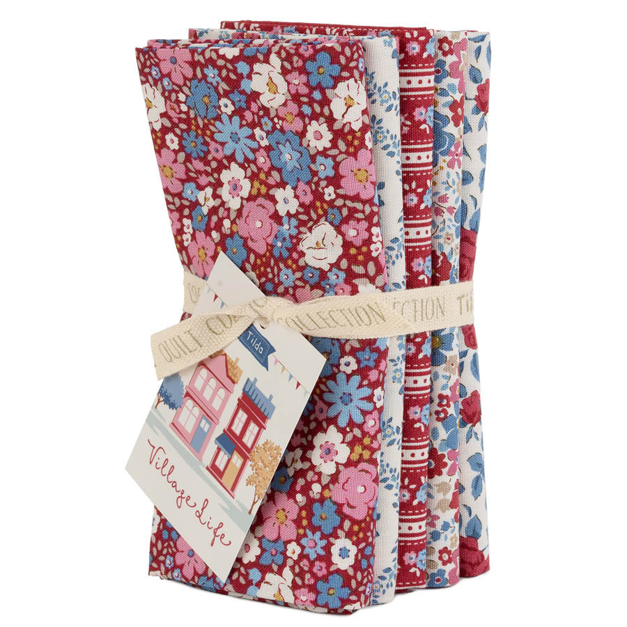 Village Life Fabric by Tilda | Fat Quarter Bundle 5 Pieces | TIL300276
