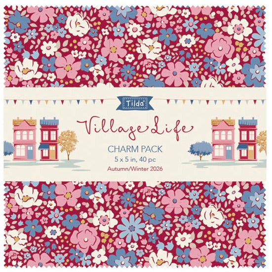 Village Life Fabric by Tilda | 5" Charm Pack Stacker 40 Pieces, 2 of ea sku | TIL300281
