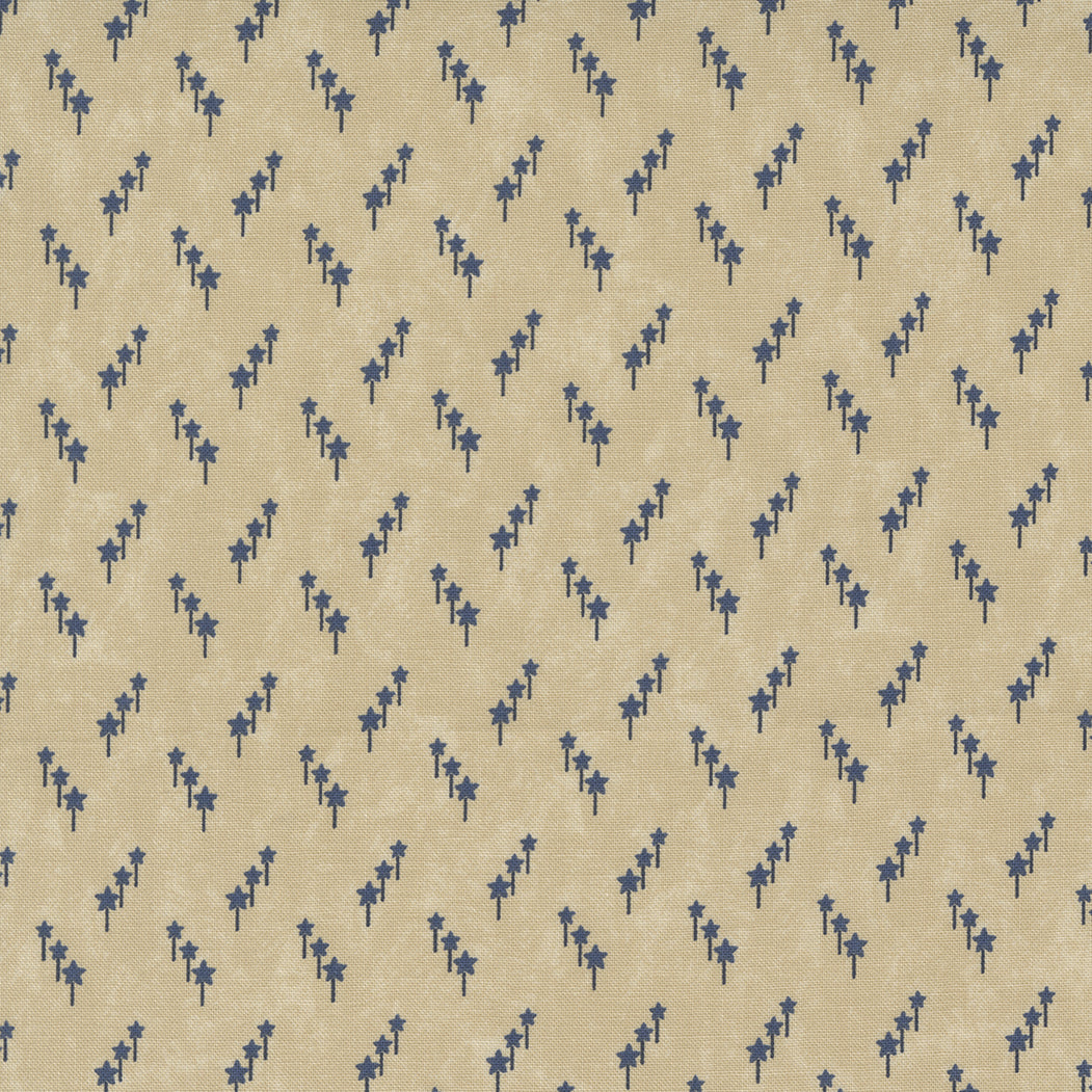 Freedom Road Tan Blue sku 9692 21, sold by 1/2 yard - Good Vibes Quilt Shop