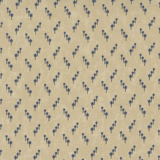 Freedom Road Tan Blue sku 9692 21, sold by 1/2 yard - Good Vibes Quilt Shop
