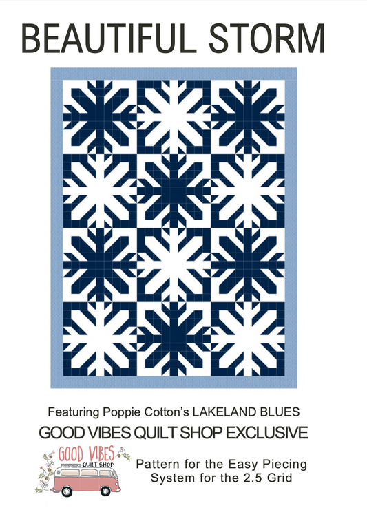Beautiful Storm Pattern, exclusive Easy Piecing Pattern from Good Vibes Quilt Shop
