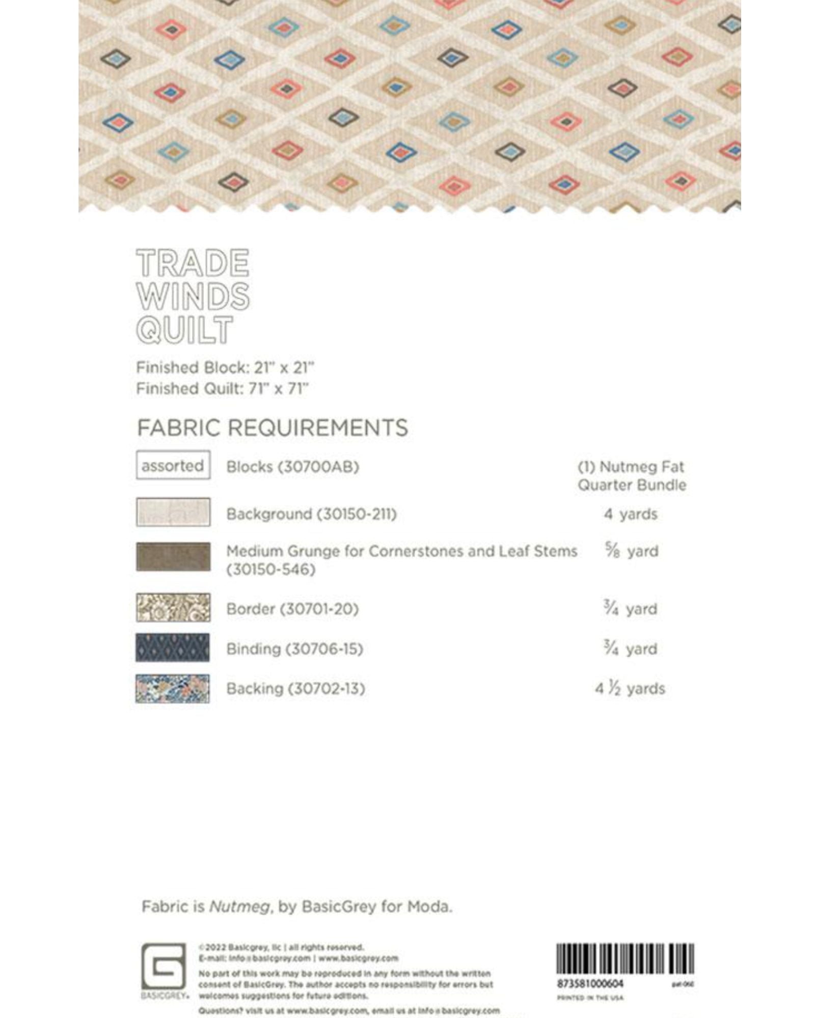 Trade Winds Quilt Pattern, by Basic Grey, PAT060 - Good Vibes Quilt Shop