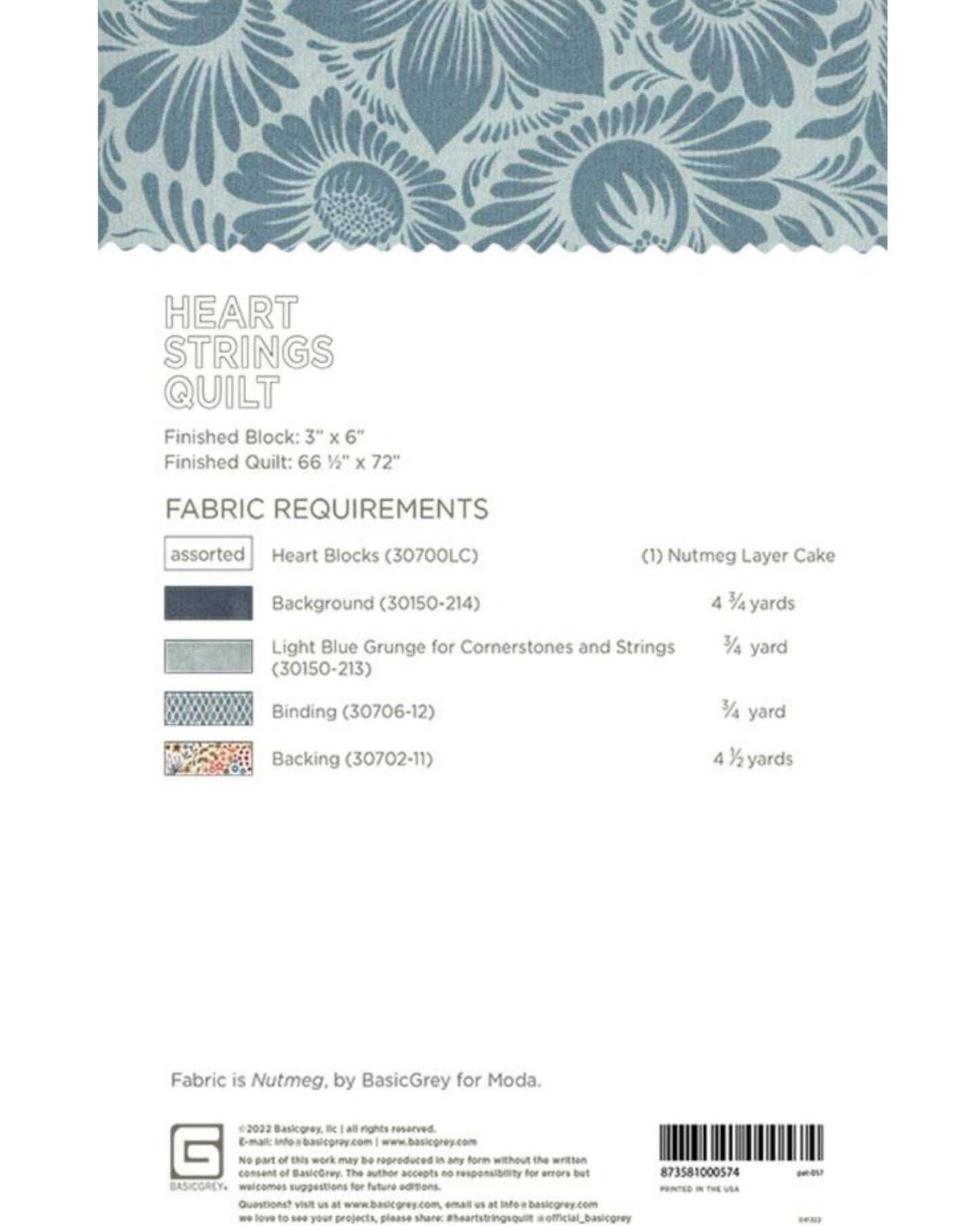 Heart Strings Quilt Pattern, by Basic Grey, PAT057, Layer Cake or 10" Stacker Friendly Pattern - Good Vibes Quilt Shop
